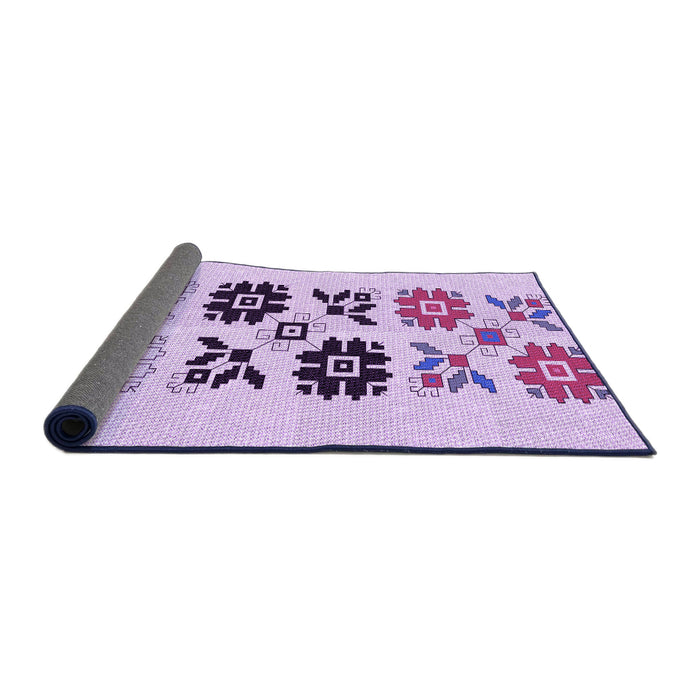 Thickness of Patterned Medium Orchid Purple Rug, pat644pur
