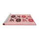 Sideview of Machine Washable Transitional Red Rug, wshpat644rd