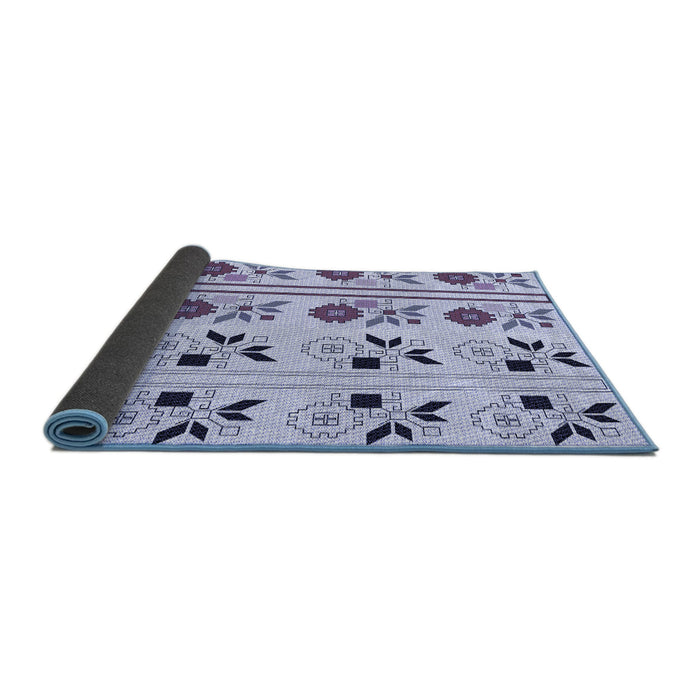 Thickness of Patterned Lavender Blue Rug, pat645blu