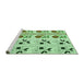 Sideview of Machine Washable Transitional Green Rug, wshpat645grn