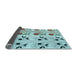 Thickness of Patterned Sea Green Rug, pat645lblu