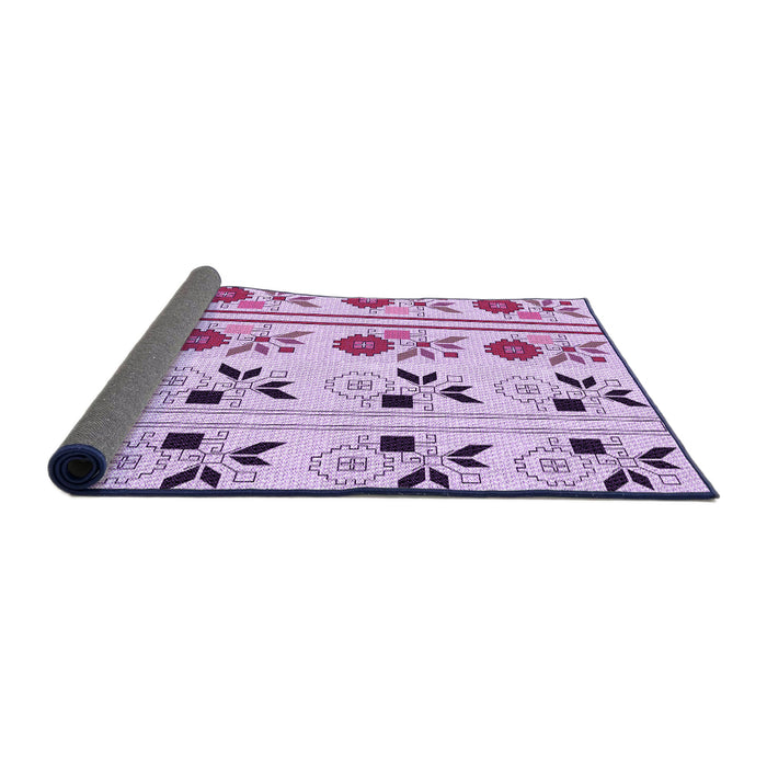 Thickness of Patterned Orchid Purple Rug, pat645pur