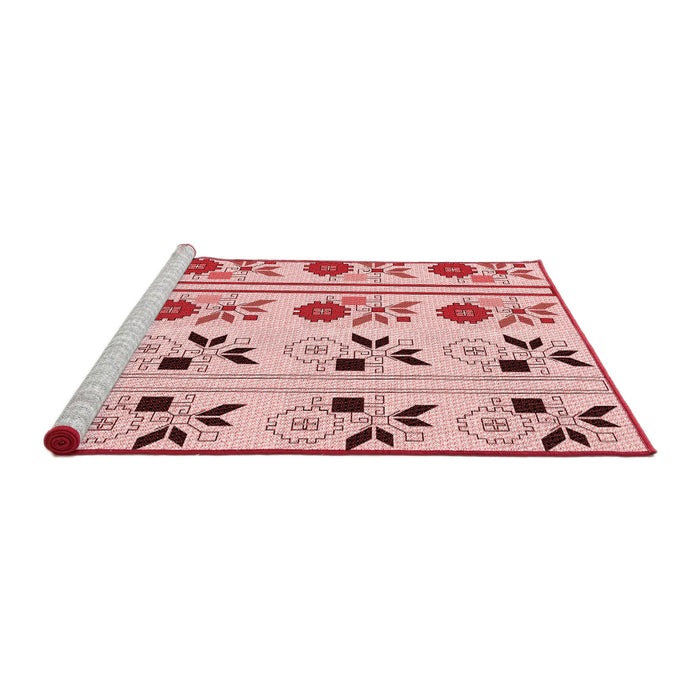 Sideview of Machine Washable Transitional Red Rug, wshpat645rd