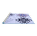 Sideview of Machine Washable Transitional Lavender Blue Rug, wshpat646blu