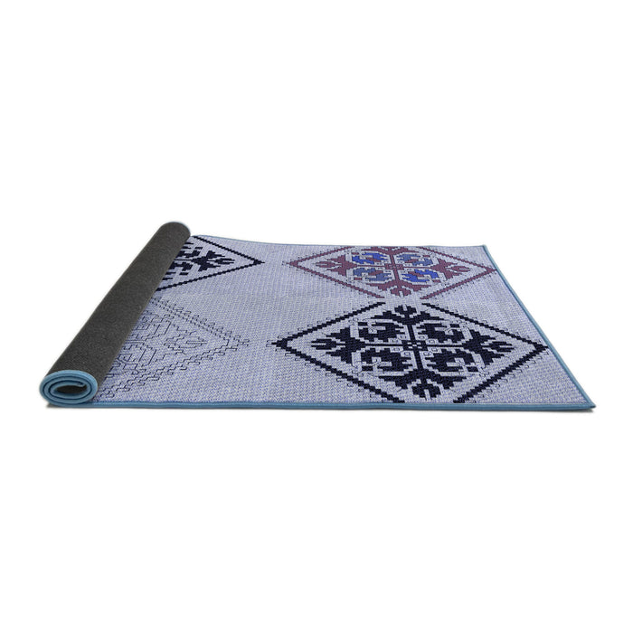 Thickness of Patterned Lavender Blue Rug, pat646blu