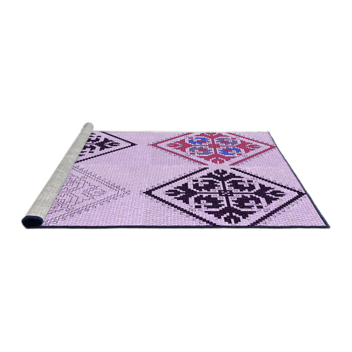 Sideview of Machine Washable Transitional Orchid Purple Rug, wshpat646pur