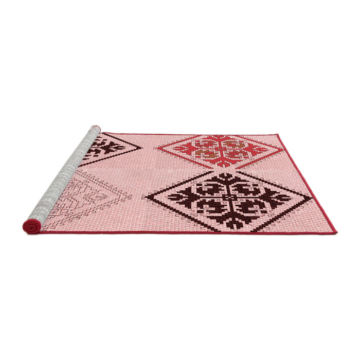 Sideview of Machine Washable Transitional Light Rose Pink Rug, wshpat646rd