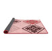 Thickness of Patterned Light Rose Pink Rug, pat646rd