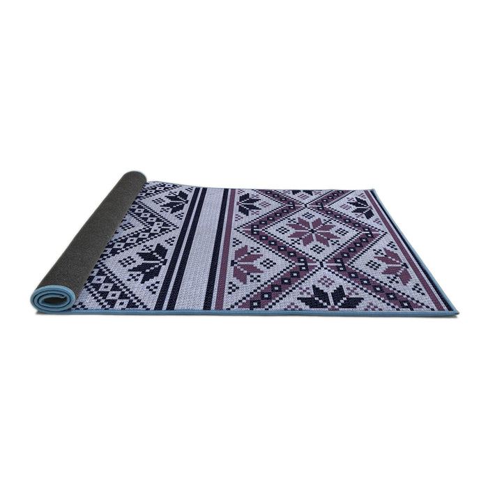 Thickness of Patterned Blue Rug, pat647blu