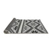 Thickness of Patterned Dark Gray Black Rug, pat647gry