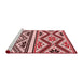 Sideview of Machine Washable Transitional Saffron Red Rug, wshpat647rd