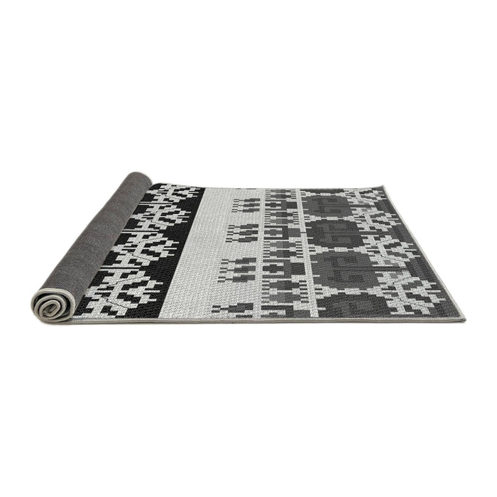 Thickness of Patterned Black Rug, pat648gry