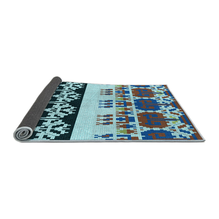 Thickness of Patterned Blue Rug, pat648lblu