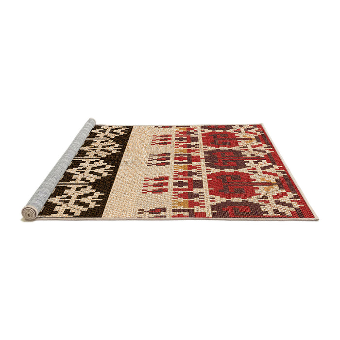 Sideview of Machine Washable Transitional Saffron Red Rug, wshpat648org