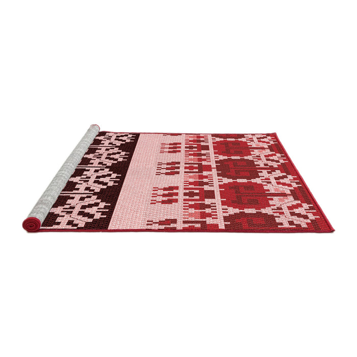 Sideview of Machine Washable Transitional Pink Rug, wshpat648rd