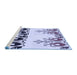 Sideview of Machine Washable Transitional Lavender Blue Rug, wshpat649blu