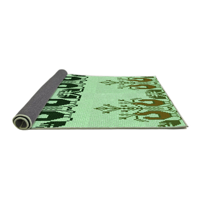 Thickness of Patterned Green Rug, pat649grn