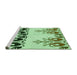 Sideview of Machine Washable Transitional Green Rug, wshpat649grn