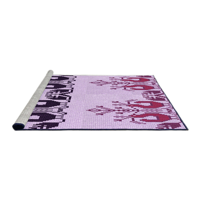 Sideview of Machine Washable Transitional Orchid Purple Rug, wshpat649pur