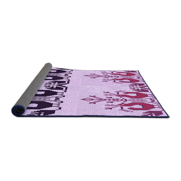 Thickness of Patterned Orchid Purple Rug, pat649pur