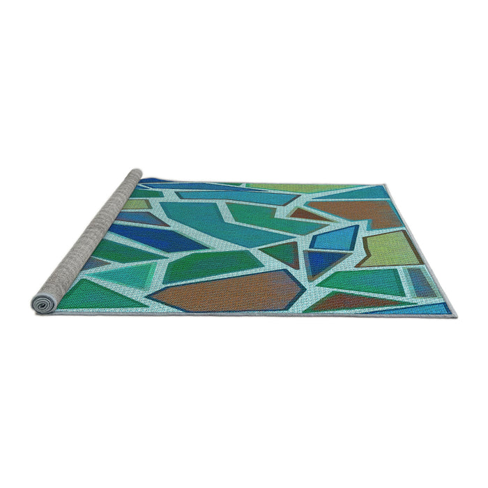 Machine Washable Transitional Turquoise Green Rug in a Bedroom, wshpat65lblu