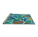 Machine Washable Transitional Turquoise Green Rug in a Bedroom, wshpat65lblu