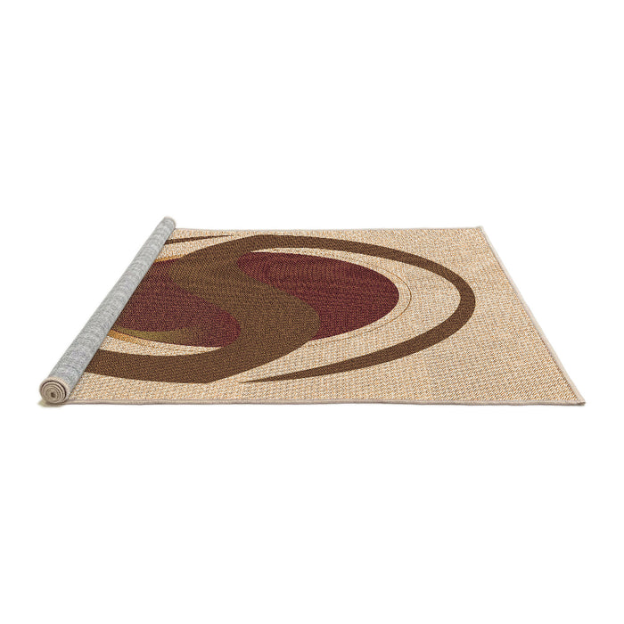 Sideview of Machine Washable Transitional Mahogany Brown Rug, wshpat650org