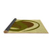 Thickness of Patterned Dark Yellow Green Rug, pat650yw