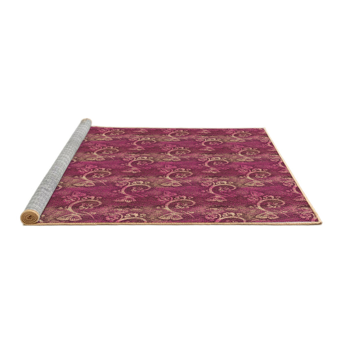 Sideview of Machine Washable Transitional Red Rug, wshpat651brn