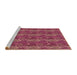 Sideview of Machine Washable Transitional Red Rug, wshpat651brn