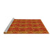Sideview of Machine Washable Transitional Neon Orange Rug, wshpat651yw