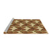 Sideview of Machine Washable Transitional Saddle Brown Rug, wshpat652brn
