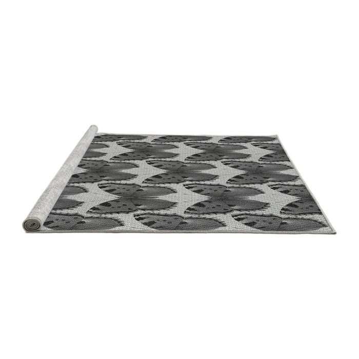 Sideview of Machine Washable Transitional Black Rug, wshpat652gry