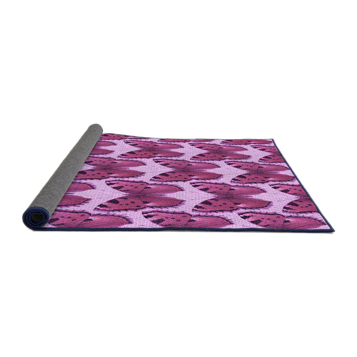 Thickness of Patterned Violet Purple Rug, pat652pur