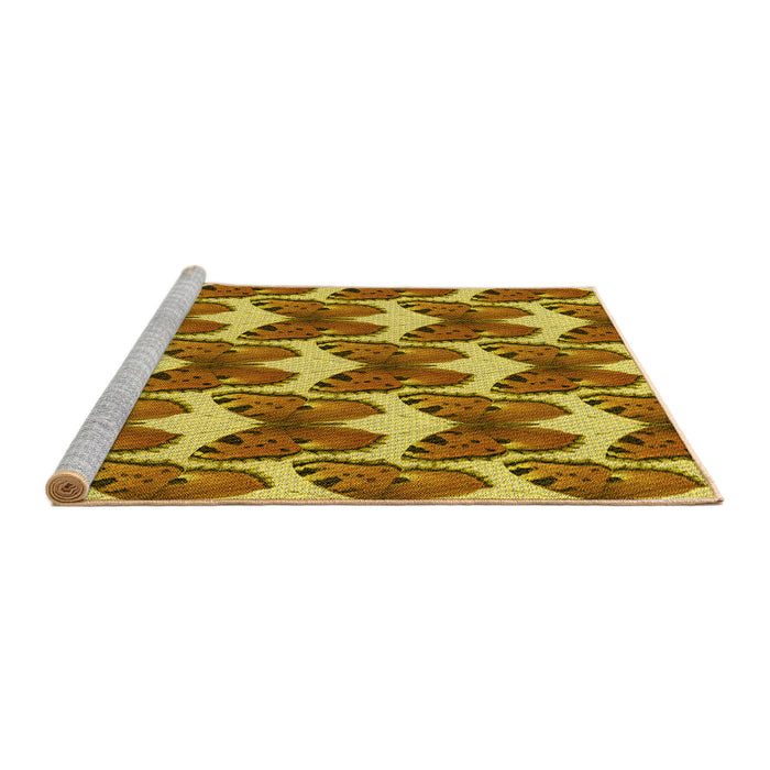 Sideview of Machine Washable Transitional Mahogany Brown Rug, wshpat652yw