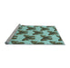 Sideview of Machine Washable Transitional Dark Olive Green Rug, wshpat653lblu