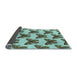 Thickness of Patterned Dark Olive Green Rug, pat653lblu