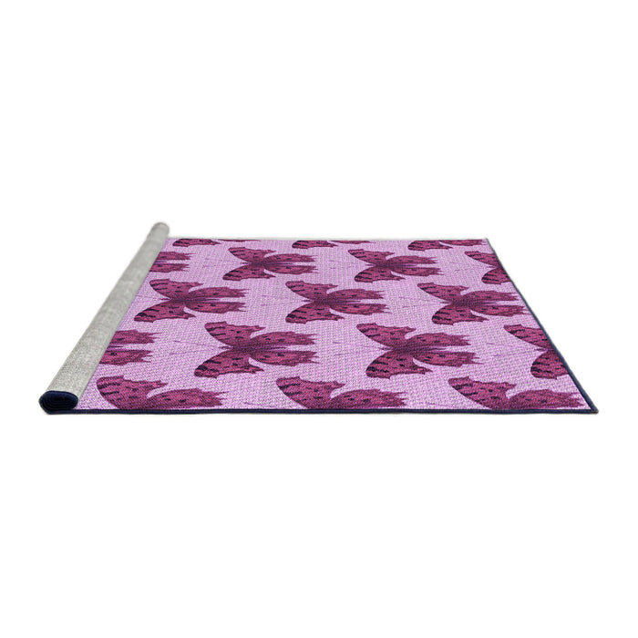 Sideview of Machine Washable Transitional Medium Violet Red Pink Rug, wshpat653pur