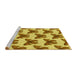 Sideview of Machine Washable Transitional Yellow Rug, wshpat653yw