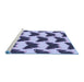 Sideview of Machine Washable Transitional Blue Rug, wshpat654blu