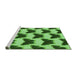 Sideview of Machine Washable Transitional Deep Emerald Green Rug, wshpat654grn