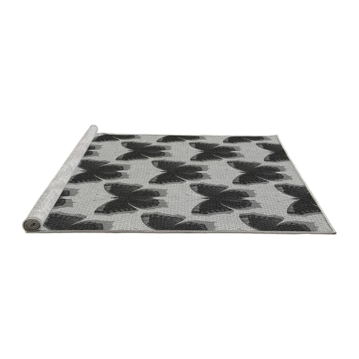 Sideview of Machine Washable Transitional Cloud Gray Rug, wshpat654gry