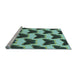 Sideview of Machine Washable Transitional Medium Turquoise Green Rug, wshpat654lblu