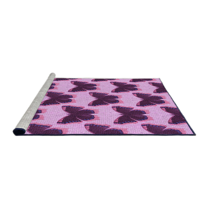 Sideview of Machine Washable Transitional Dark Magenta Purple Rug, wshpat654pur