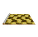 Sideview of Machine Washable Transitional Yellow Rug, wshpat654yw