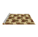 Sideview of Machine Washable Transitional Saddle Brown Rug, wshpat655brn