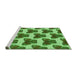 Sideview of Machine Washable Transitional Green Rug, wshpat655grn