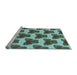 Sideview of Machine Washable Transitional Dark Olive Green Rug, wshpat655lblu