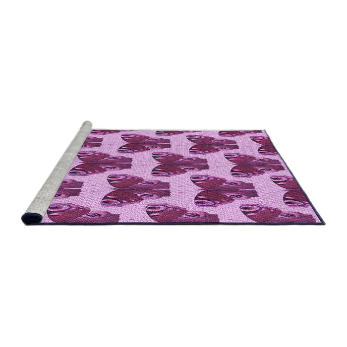 Sideview of Machine Washable Transitional Violet Purple Rug, wshpat655pur
