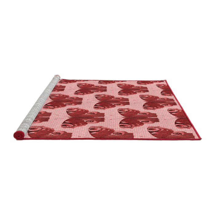 Sideview of Machine Washable Transitional Pastel Pink Rug, wshpat655rd
